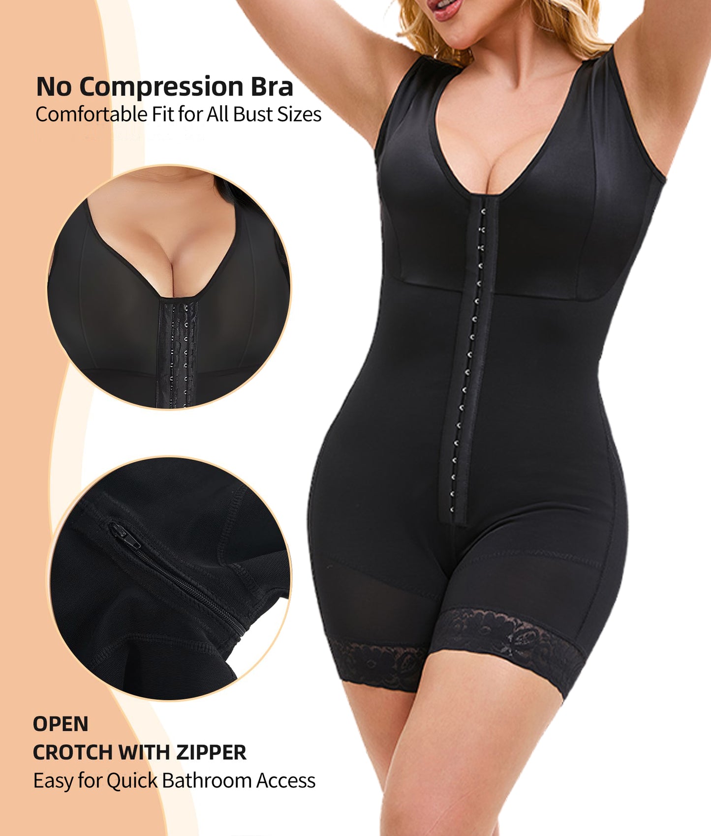 Colombian Sculpting Shapewear – Tummy Control Full Body Shaper with Butt Lift & Comfort Zipper